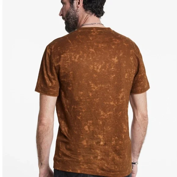 198.00 John Varvatos WOOSTER V-NECK XL FLAX HEATHER - Picture 3 of 4